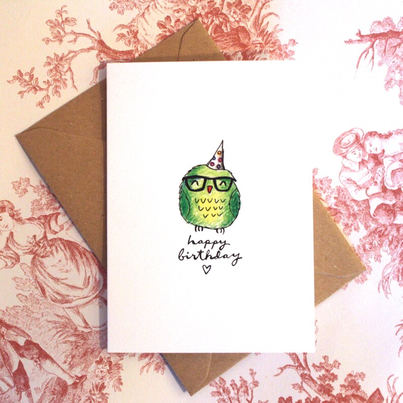 Owl Birthday Card - Etsy