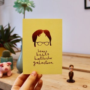 Dwight K Schrute - Bears Beets Battlestar Gallactica - Le bureau - Carte postale - Impression A6