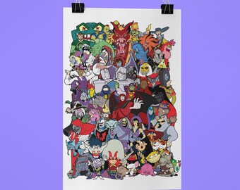 How I spent my Saturday Mornings Print - The Villains