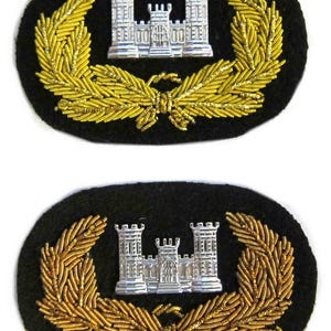 US Civil War Engineer Officer Union Cap Badge - New Gold or Antique Gold ACW