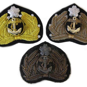 Imperial Japanese Navy Officers Cap Badge - IJN WW2 - New, Antique & Aged WWII