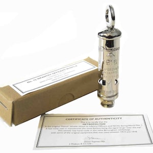 WW1 Whistle Army RAF RFC Signalling Metropolitan wwI NEW Acme Nickel plated Brass Trench Tommy
