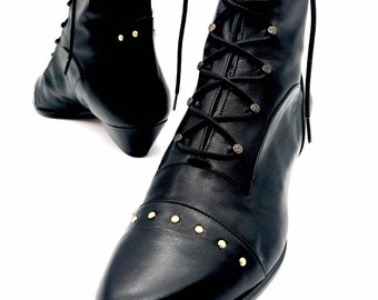 low heel granny boots