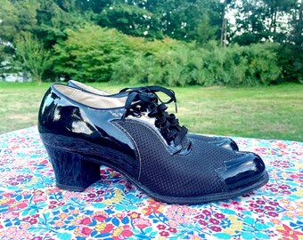 Charmante jaren 1920 zwart satijnen punt toe mary jane hakken - Etsy  Nederland