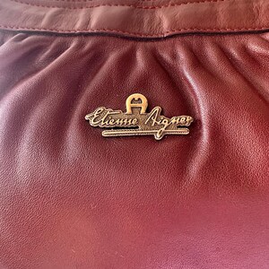 Vintage Etienne Aigner Shoulder Bag Burgundy Leather Gold Tone Hardware