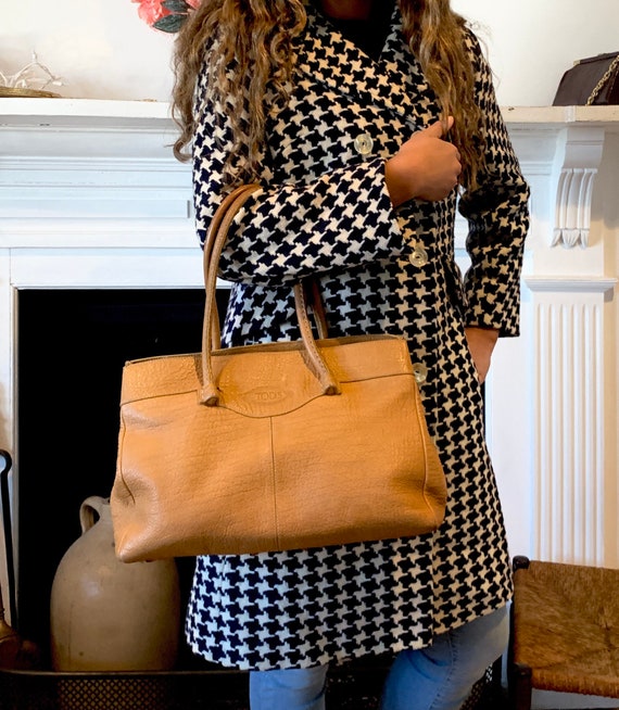 Tods Mocassino Tote Handbag in Tan Pebble Leather Neutral Color Etsy UK