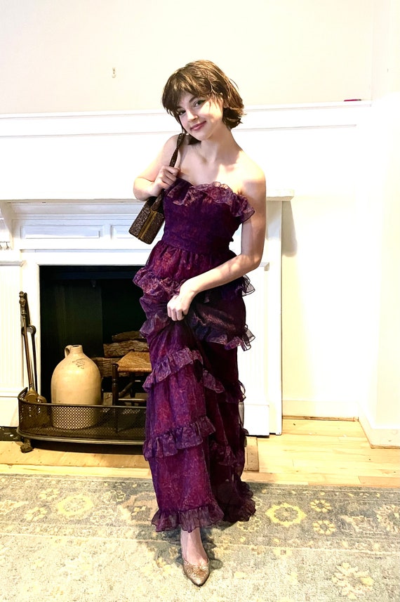 Vintage Formal Evening Dress Oscar De La Renta Si… - image 5