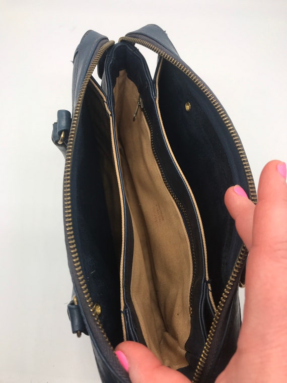 Bonnie Cashin Blue Leather Handbag - image 7