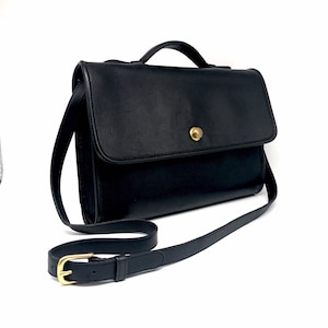Vintage Coach Bag Black Avenue Top Handle Handbag Brass Button - Etsy