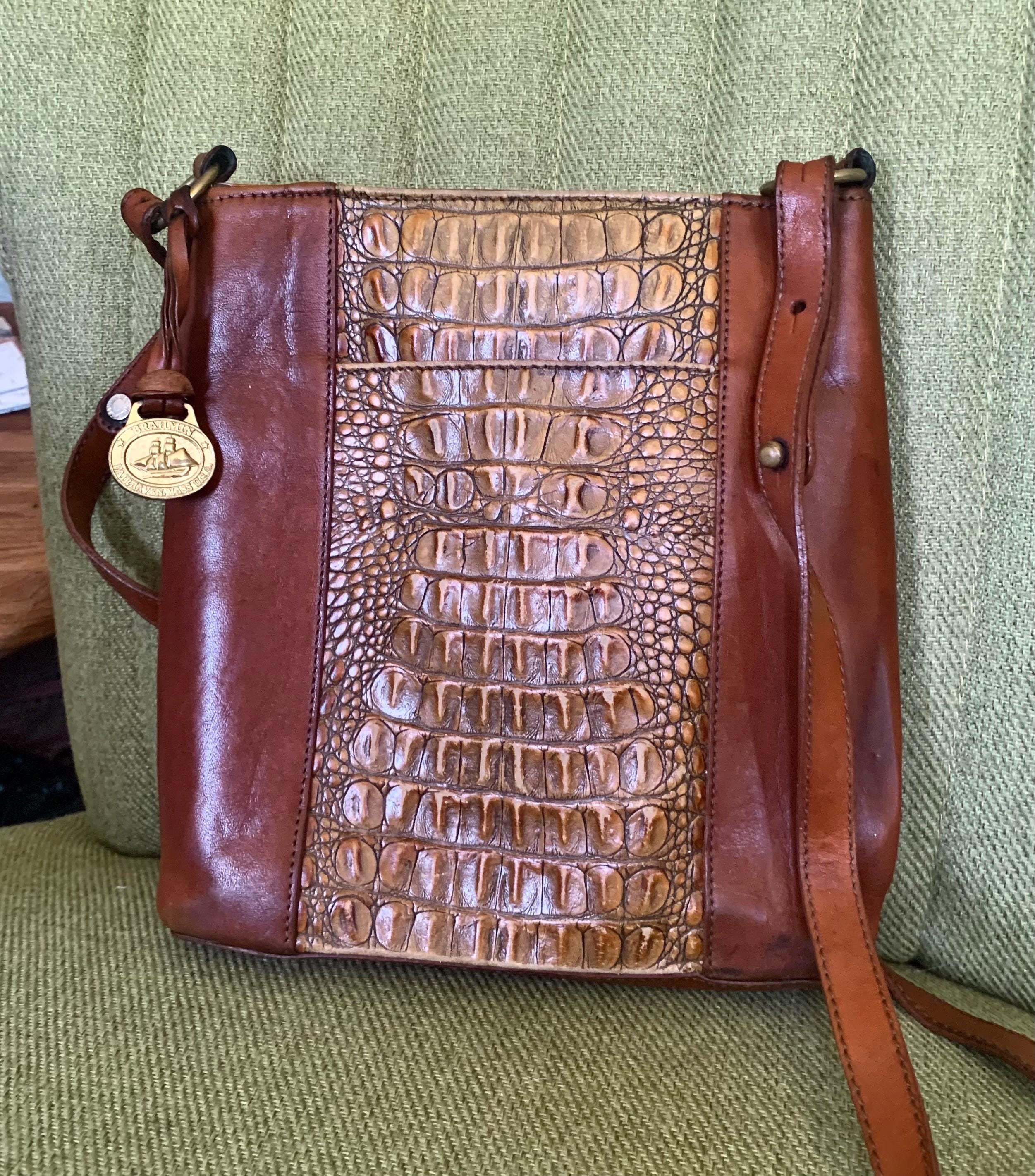 Croc Handbags Brahmin Purses Vintage Cross-body Handbag Multi