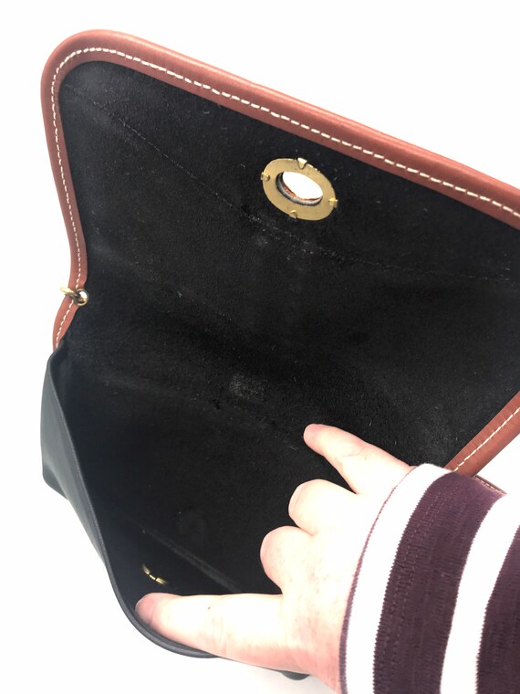 Black And Brown Leather Crossbody Handbag Braided… - image 5