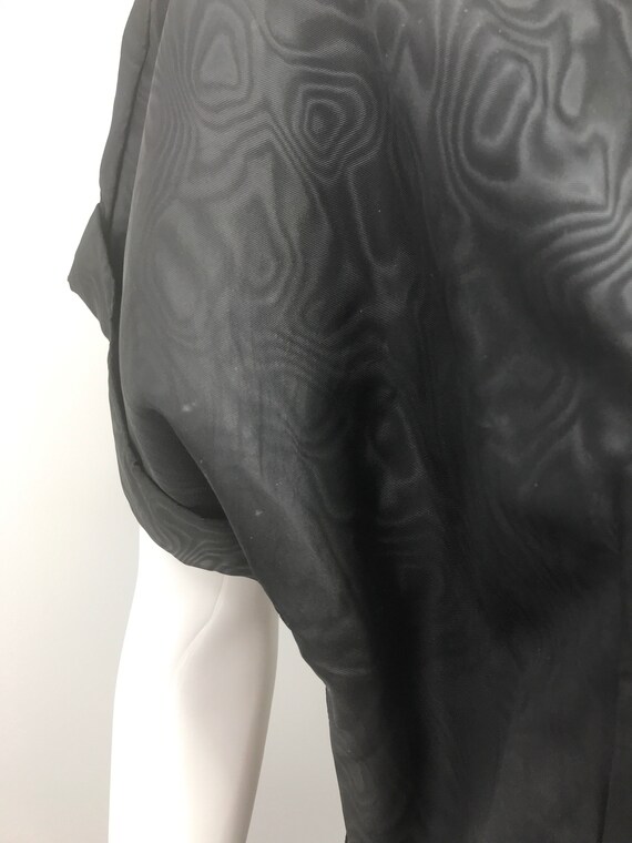50s dress vintage black taffeta button down belte… - image 5