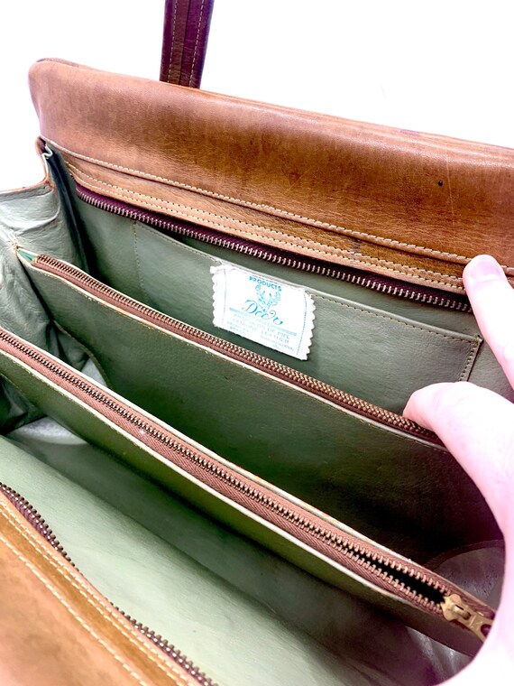 Vintage Tooled Leather Handbag 1950s / 1960s Flor… - image 6
