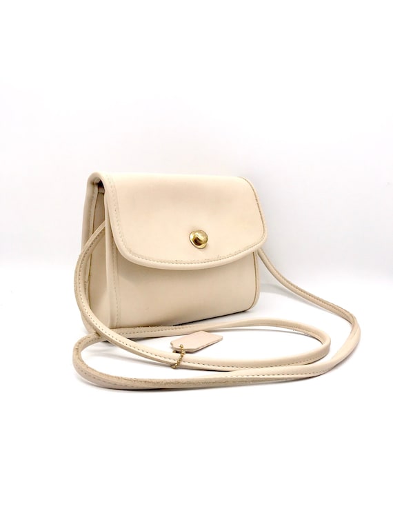 Vintage Coach Bag Ivory Bone White Small Crossbody or Shoulder - Etsy