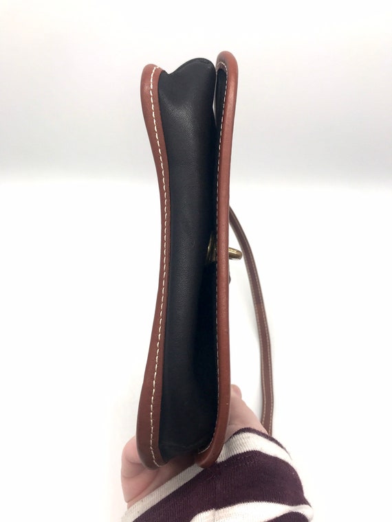 Black And Brown Leather Crossbody Handbag Braided… - image 7