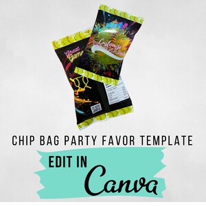 Chip Bag party favor - Softball - Printable - customize chip bag