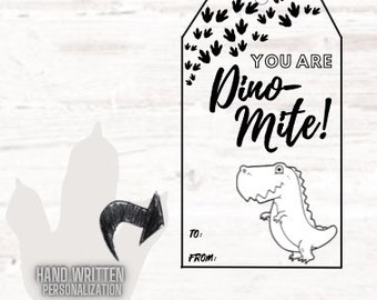 Dino-Mite gift tags - Valentines Day - Special occasion - Birthday - Dinosaur