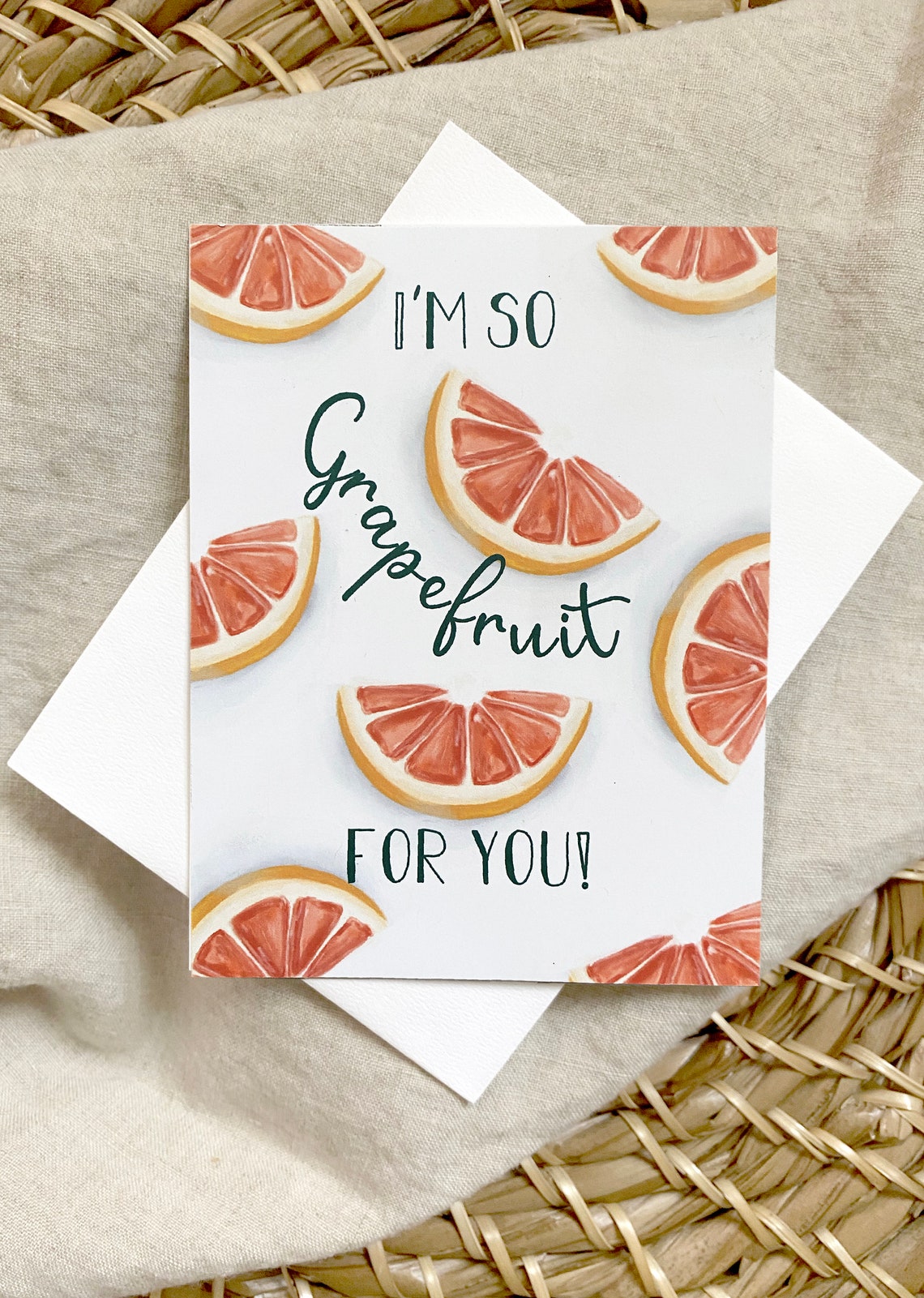 I'm So Grapefruit For You Fruit Pun Grußkarte für jeden Etsy.de
