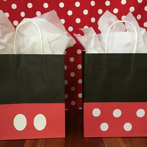 Mickey Favor Bags, Minnie Favor Bags, Mickey birthday party, Minnie birthday party, Mickeys Clubhouse party, Mickey and Minnie goodie bags