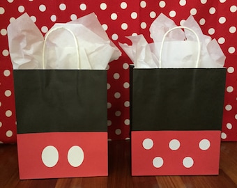 Mickey Favor Bags, Minnie Favor Bags, Mickey birthday party, Minnie birthday party, Mickeys Clubhouse party, Mickey and Minnie goodie bags