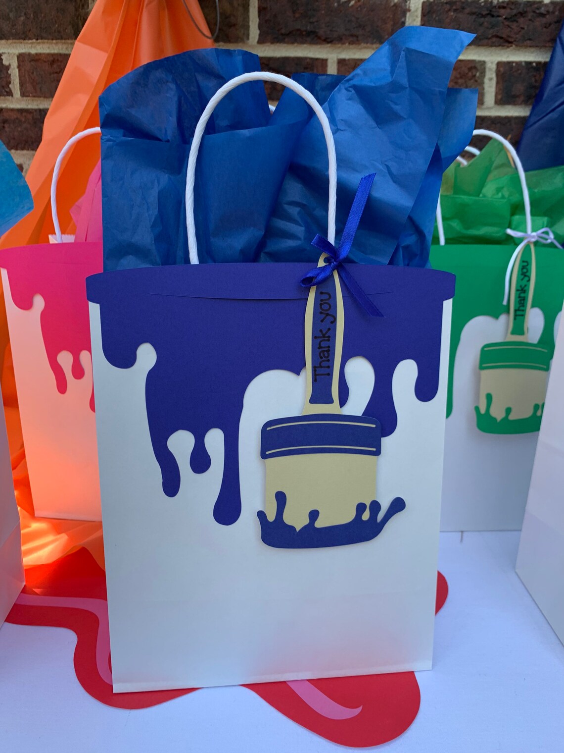 Art Party Favor Bags Paint Party Favor Bags Paintbrush bags Etsy