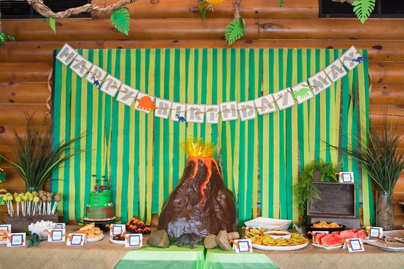 Dinosaur Birthday Banner Jurassic Park Birthday Banner Good Etsy