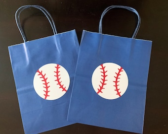 Baseball Party Favor Bags, Blue Goodie Bags, Team Gifts