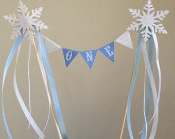 Snowflake cake bunting, Winter ONEderland party, first birthday, baby its cold outside, smash cake, baby it's cold outside shower