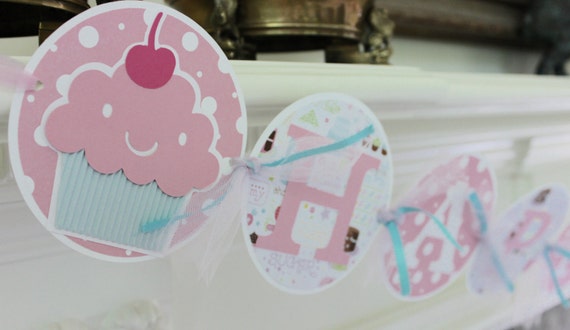 cupcake birthday banner 1st birthday banner cupcake party 1st birthday decor smash cake photo prop photo prop girls birthday banner cupcake birthday banner