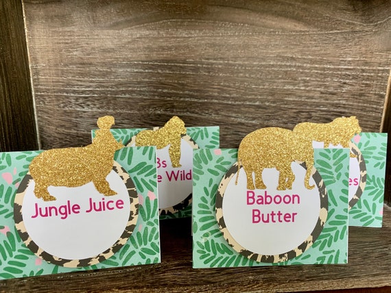 Jungle party food labels, wild one food labels, safari party food ...