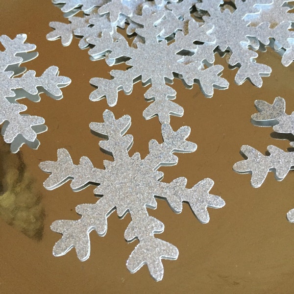 Large Glitter Snowflake Table Confetti 25CT, Winter ONEderland Party, Holiday Party, Frozen Party, Christmas Party