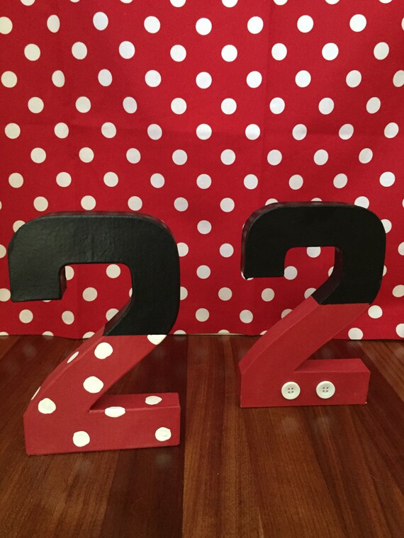 Mickey or Minnie Birthday Numbers, Mickey or Minnie Photo Prop, Kids Age Centerpiece, Paper Mache Number, Birthday Age Photo Prop, Il_570xn