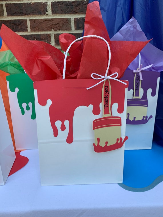 Art Themed Paint Bucket Personalized Party Favor Bags 