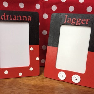 4x6 Personalized Minnie or Mickey Frames, custom frame, mickey birthday party, minnie birthday party