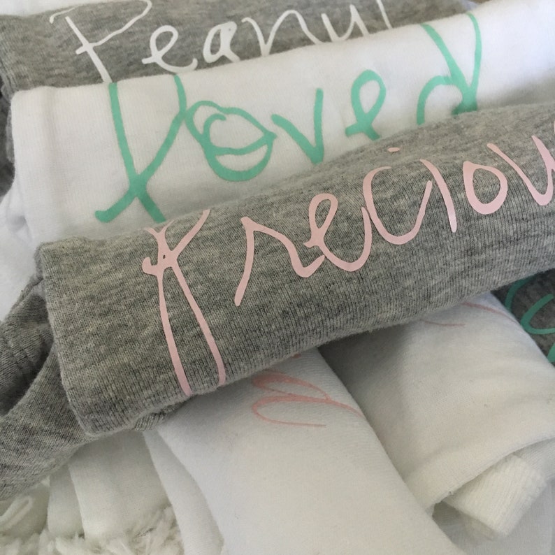 White Short Sleeve Onesie White 6-9 month Onesie with Gray lettering Infant Onesie Baby Onesie Neutral