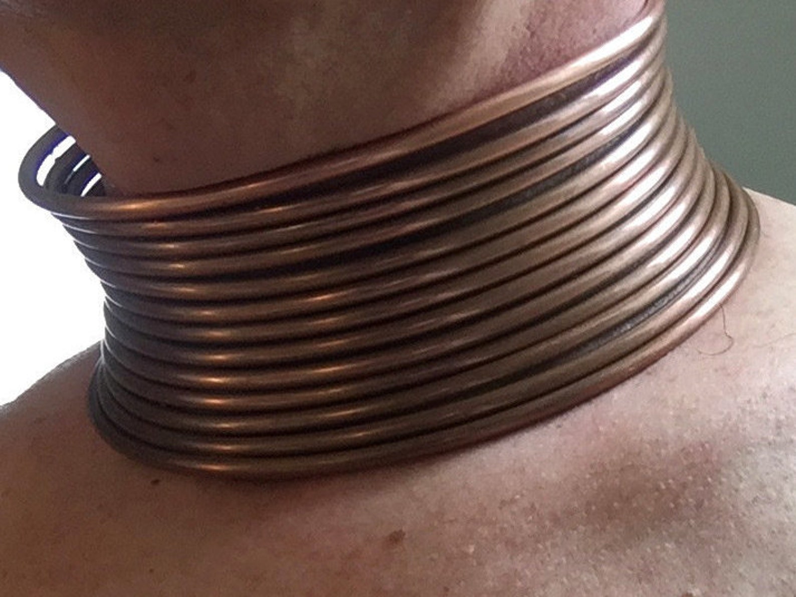 Copper neck coil replica tribal fashion necklace idzilla neck Etsy