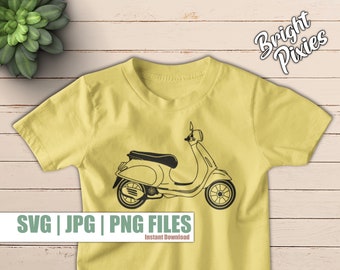 Vespa Scooter SVG, svg for shirts, Vespa Hand Embroidery design, vespa clipart, scooter png, vespa scooter vector, vespa cricut file, image