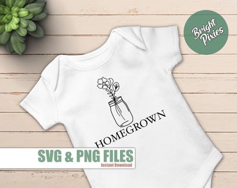 Homegrown SVG, Country Baby svg, baby onesie svg, western baby design svg, southern style svg, cricut cut file, png jpg country music