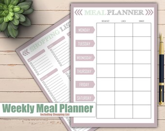 Essensplaner, druckbarer Speiseplan, druckbare Einkaufsliste, abnehmen, gesund werden, wöchentlicher Menüplaner, wöchentlicher Ernährungsplan, Menüvorlage