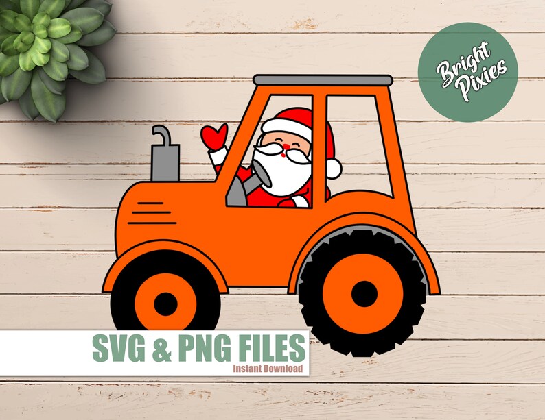 Santa on a Tractor, Christmas SVG, Kids Christmas SVG, Farm Christmas
