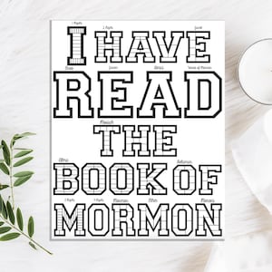 Le tableau de lecture du Livre de Mormon - 8,5 &quot;x 11&quot; Impression numérique - PDF
