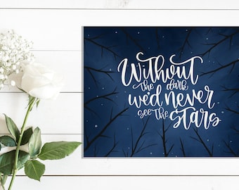 Typography Poster but Without the Dark, We'd Never See the Stars Print ...