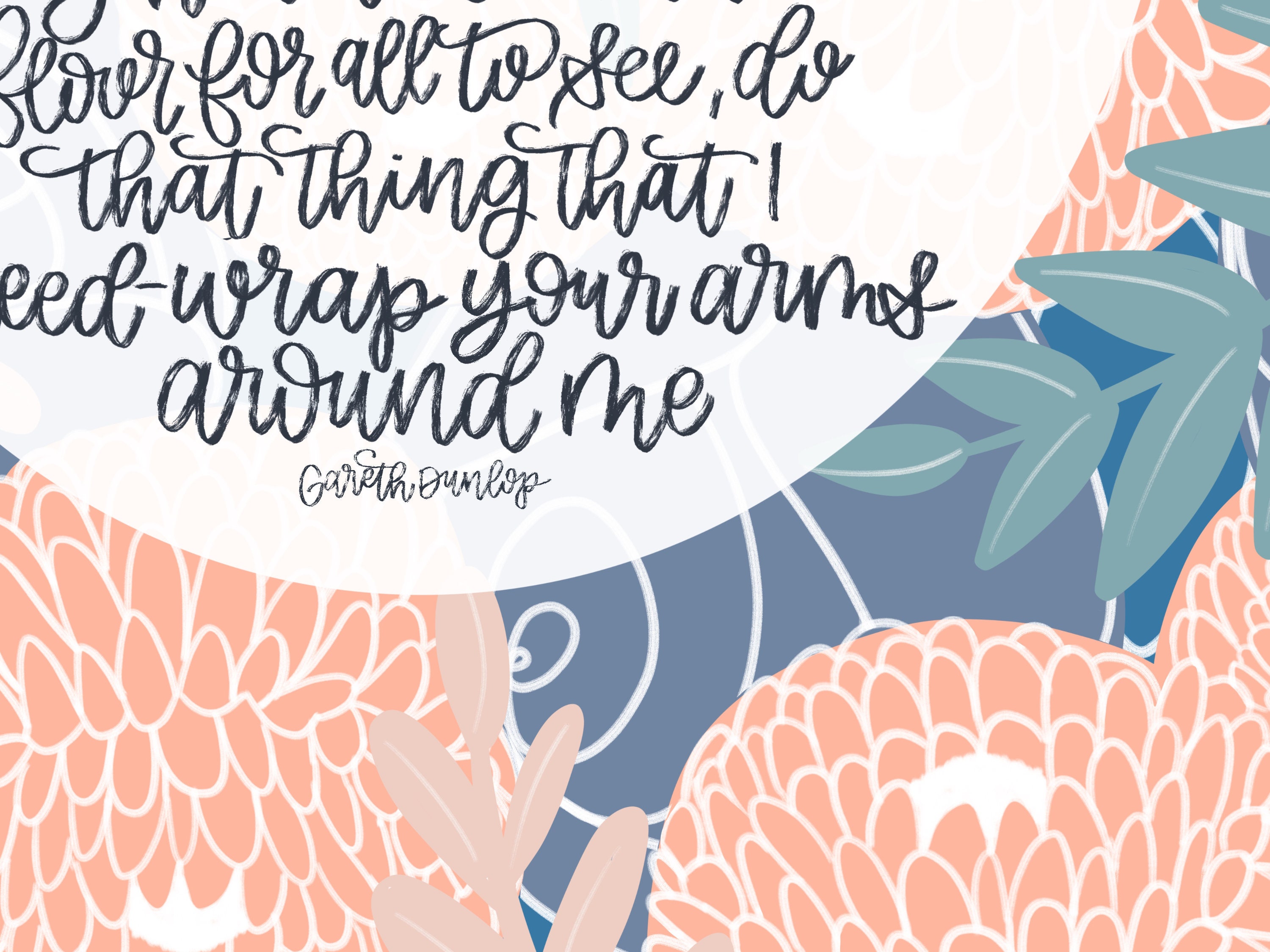 Wrap Your Arms Around Me Gareth Dunlop Lyrics Quote 11x14 Digital Print