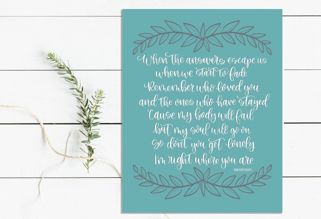 Boxes Goo Goo Dolls Lyrics 11x14 Digital Print Etsy