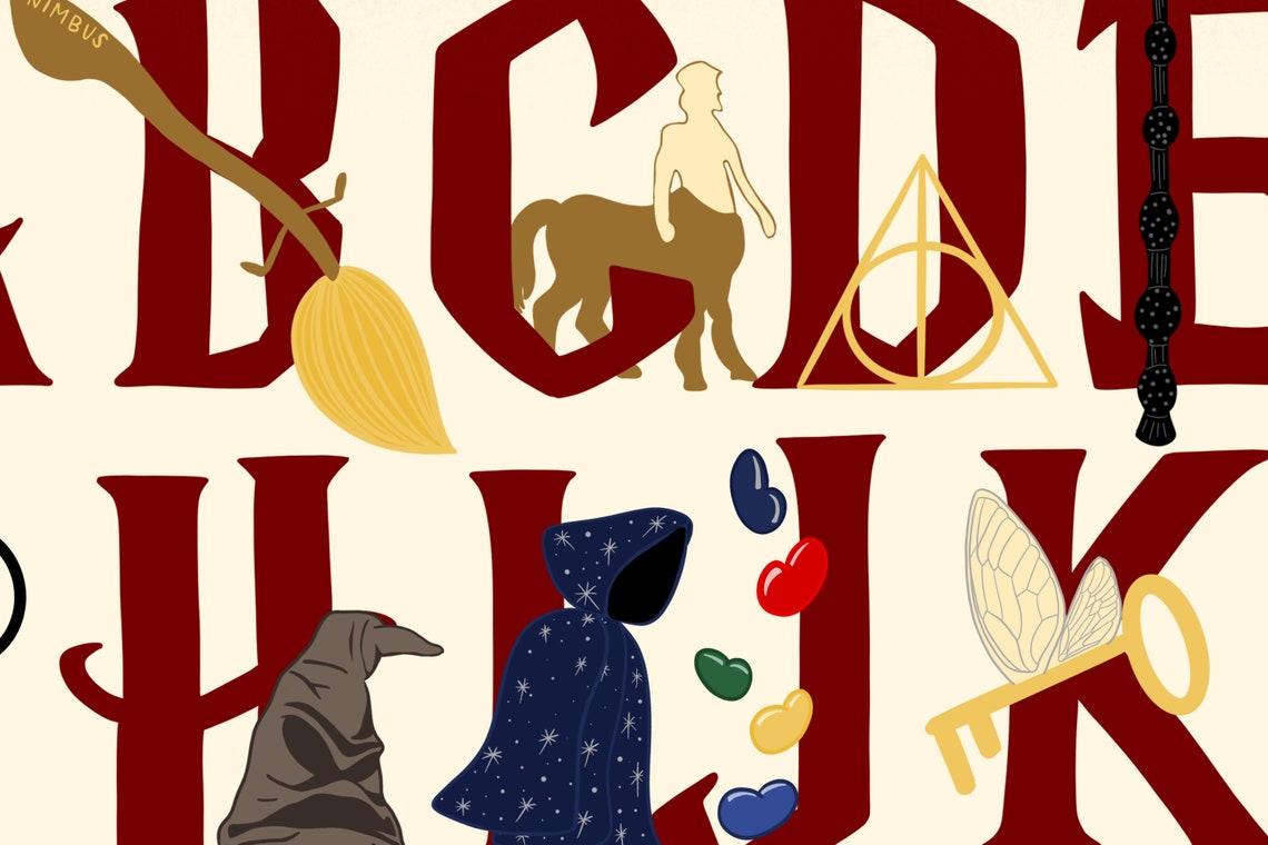 Harry Potter Alphabet Poster Set Digital Print Etsy