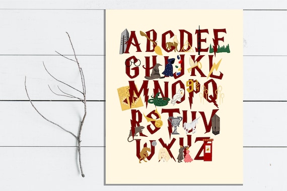Harry Potter Alphabet Poster Set Digital Print Etsy