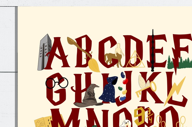 Harry Potter Alphabet Poster Set Digital Print | Etsy
