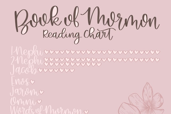 Book Of Mormon Reading Chart Flower