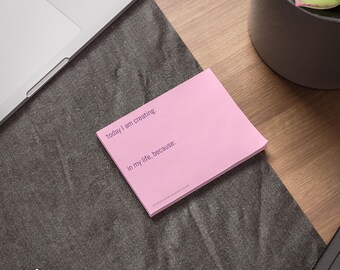 Today I Am Creating,  Manifestation Pink Post-it Notes, Daily Intention & Mindset Sticky Notes