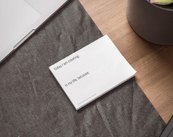 Today I Am Creating,  Manifestation Post-it Notes, Daily Intention & Mindset Sticky Notes